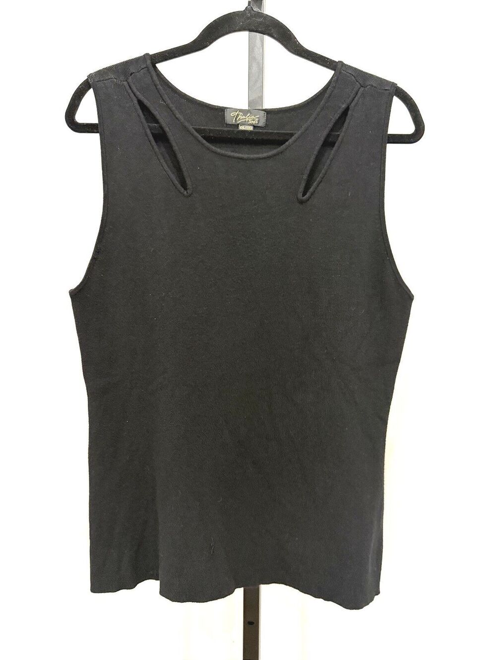 Thalia Sodi Black Sleeveless Cutout Tank Top XXL